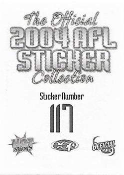 2004 ESP AFL Sticker Collection #117 Kangaroos Mascot Back